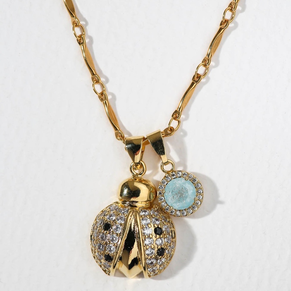 new vanessa mooney  THE LADY BUG NECKLACE